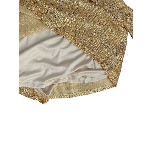 LDT Women's Size 2 Gold Sequin Ivy Goddess Long Gown Dress - Picture 11 of 14